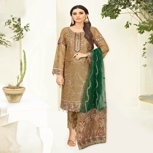 Ramsha NAYAB 3 vestidos de fiesta de gasa de lujo para adultos elegantes y hermosos trajes de boutique de 3 piezas - Product Image 6