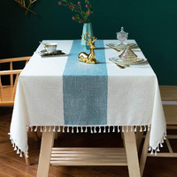 Motif à carreaux 100% coton biologique certificat GOTS salle à manger décorative ajusté ferme vente directe lin vêtements de Table populaires