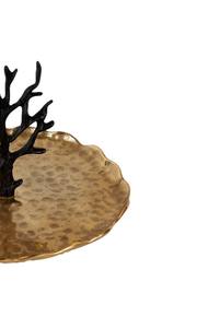 Support à gâteau en métal martelé doré de luxe avec branche d'arbre en corail noir, plateau décoratif pour la décoration de table de mariage ou de fête - Product Image 6