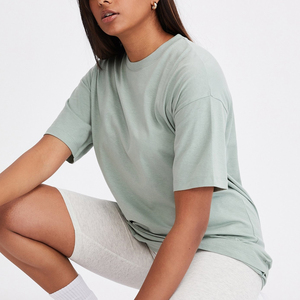 180gsm ผ้าฝ้าย100% โลโก้ที่กำหนดเองพิมพ์ว่างเปล่าเสื้อยืดขายส่งธรรมดาผู้หญิงเสื้อยืด - Product Image 2