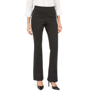 INC International Concepts Pantaloni da donna antirughe a vita alta con taglio bootcut in maglia ponte grigia taglia 6 - Product Image 1