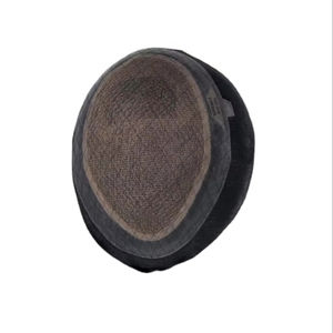 Perruque toupet Miraje Model Taz BD en cheveux humains Remy indiens avec une densité de 100%, vague profonde naturelle et vague corporelle, base en dentelle PU - Product Image 1