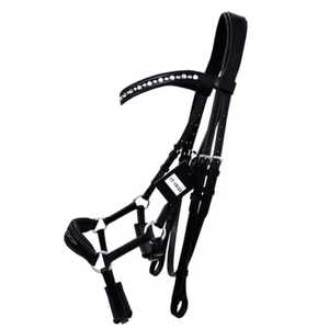 Bride de luxe en cuir pour cheval avec cristaux |   Bridon de course de chevaux en strass |   Fournitures Équestres Premium en Gros - Product Image 1