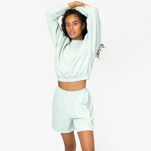 Short de course en coton brodé personnalisé pour femmes été respirant Anti-rides French Terry vente en gros - Product Image 5