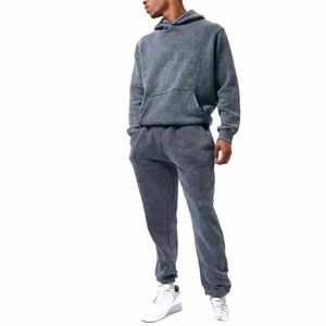 Chándal Deportivo para Hombre con Lavado Ácido y Logotipo Personalizado, Venta al por Mayor, OEM, Estilo Vintage, Sudadera con Capucha, Chándal con Lavado Ácido - Product Image 6