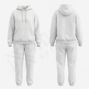 Ensemble de survêtement d'hiver pour femmes en deux pièces, sweat-shirt à capuche et pantalon de survêtement, manches longues, pull-over de sport, 100% coton polaire, salle de sport - Product Image 1