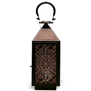 Linterna de vela de hierro y vidrio vintage de Decor Impex hecha a mano para decoración del hogar para Navidad y Pascua - Product Image 3