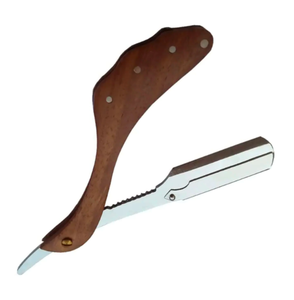 Maquinillas de afeitar de peluquero de alta calidad ANAAIF, mango de madera elegante, logotipo personalizado, hoja afilada para depilación corporal, hecho de Metal pakistaní - Product Image 6