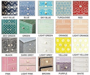 Plateau de service en os incrusté de rayures noires et blanches, plateau en os incrusté fait à la main - Product Image 4