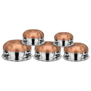 Lot de 5 Handi/ustensiles de cuisine en acier inoxydable à fond en cuivre avec couvercle Technique personnalisée jetable pour les occasions de fête - Product Image 3
