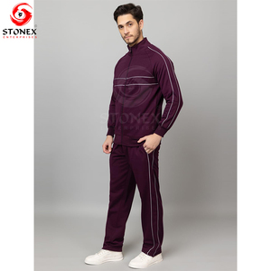 New Arrival Custom Men's Fleece Zip High Quality Custom Blank Track Suit Men Set <b>Plain</b> <b>Tracksuits</b> for Men - Product Image 2