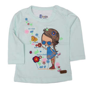 T-shirt à manches longues pour nouveau-né fille - Vert clair - Product Image 1