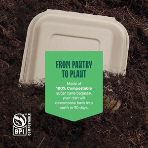 Contenants alimentaires à clapet 100 % compostables, écologiques et jetables en bagasse et fibres de canne à sucre biodégradables - Product Image 1