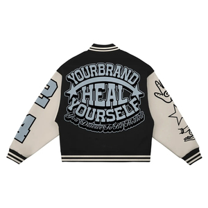 Vestes universitaires personnalisées pour hommes et femmes, décontractées, hip-hop, streetwear, mode, confortables, chaudes, sans col, hiver, logo frontal, 2025 - Product Image 3