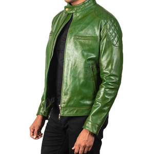 Chaqueta de cuero de diseño personalizado, chaqueta de cuero de color sólido para hombre, ropa de calle, chaqueta de cuero para hombre - Product Image 2