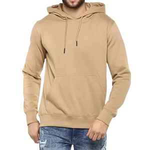 Sweat-shirt à capuche en coton basique pour homme, coupe classique, imprimé sur mesure, avec poche kangourou et technique de gaufrage en relief - Product Image 1