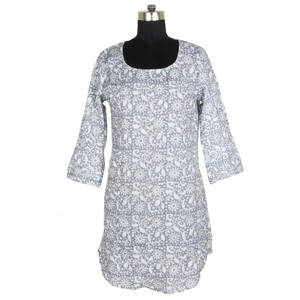 New Arrival Block Printed Fabric Cotton <b>Kurti</b> / Ladies Printed <b>Kurti</b> Regular Casual Wear <b>Kurti</b> Cotton Tunic Women Wear Casual - Product Image 4