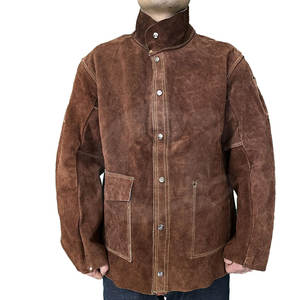 Chaqueta de soldadura transpirable de talla grande superventas, cuero de piel de vaca con cuello levantado para la temporada de primavera - Product Image 2