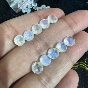 AA Quality 5mm Rainbow Moonstone Faceted Loose Cut <b>Stone</b> Natural White Gemstone Material Mehrajudin <b>Gems</b> MG-NU1973 BLUE <b>FIRE</b> - Product Image 1