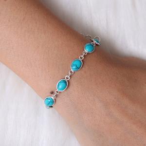 925 pierre solide meilleure qualité concepteur cadeau de mariage 925 en argent Sterling à la main pierre précieuse Turquoise Spinner Bracelet bijoux - Product Image 4