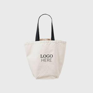 <b>Medium</b> 12oz Natural Cotton Tote <b>Bag</b> with Base Gusset and Black Handles Modern Style Heat Transfer Printing for Advertising - Product Image 2