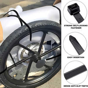 Correas de nailon negras autoblocantes con cremallera, 500 unidades, varios tamaños (300/250/200/150/100 mm) para el hogar, oficina, jardín y taller - Product Image 4