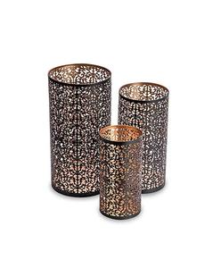 Support votif en fer durable avec design floral découpé au laser résistant aux intempéries, idéal pour l'extérieur, le jardin ou le patio - Product Image 6