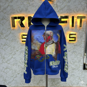 Nouveau prix chaud qualité supérieure la plus demandée fermeture éclair sweat à capuche bouffée imprimé fabriqué en usine pas cher sweats à capuche hommes sweats à capuche - Product Image 5