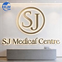 Signalétique personnalisée de style luxueux, lettres dorées électro-plaquées avec éclairage LED