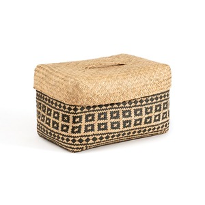 Seagrass storage lid basket <b>boxes</b> natural organization sea grass box for home kitchen bedroom - Product Image 2
