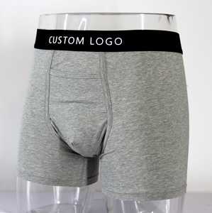 Calzoncillos bóxer de algodón de lujo personalizados de fabricante, ropa interior transpirable Lisa para hombre de uso diario con logotipo en la cintura, Bóxer OEM - Product Image 5