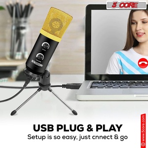 5Core Recording <b>Microphone</b> Podcast Bundle Professional <b>Condenser</b> Cardioid Mic Kit w Boom Arm - Product Image 3