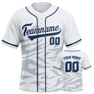 2025 Jersey de béisbol personalizado nombre personalizado número equipo Club blanco béisbol camisa botón abajo ropa deportiva camisetas Unisex - Product Image 2