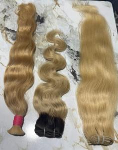 Extensiones de Cabello Humano Ondulado Rubio al por Mayor de Fábrica, Peluca Corta Ondulada Virgen, Paquetes de Cabello Indio Natural Suave del Mejor Vendedor - Product Image 4