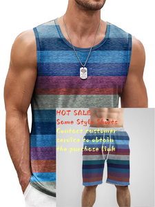 Camisetas sin mangas gráficas para hombres Moda Casual Verano Sin mangas Chaleco estampado 3D Cuello redondo suelto Camisetas deportivas de secado rápido - Product Image 3