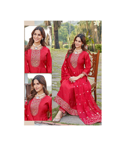 Handmade Vetican Ghera <b>kurti</b> with Banarasi Dupatta for Elegant Festive Wear for Bridesmaid Wedding & Evening Party - Product Image 1