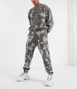 Nuevo diseño de gran tamaño hombres chándal de dos piezas Tie Dye Hoodie Street Wear hombres bolsillos pantalones conjunto - Product Image 3