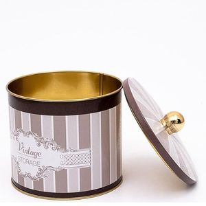 Recipiente redondo de metal Elegance 1.7L con mango de perilla Ø 140x125mm-Latas Premium - Product Image 3