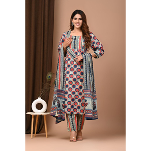 Conjunto de traje de algodón ligero Conjunto de traje de algodón para mujer Conjunto de traje de algodón de colores brillantes - Product Image 4