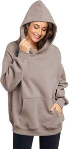 เสื้อสเวตเตอร์สวมหัวแขนยาวมีฮู้ดผ้าฟลีซสำหรับผู้หญิงปรับแต่งได้โลโก้ด้านหน้าส่งตรงจากโรงงานสำหรับฤดูหนาว - Product Image 3