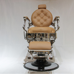 Fauteuil de Barbier Antique Haut de Gamme pour Salon – Base en Acier Inoxydable Noir Durable, Style Moderne Inclinable pour Coiffure - Product Image 3