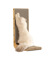Grattoir pour chat, 26.8 pouces en forme de L Cat Scratch Pad mural, carton à gratter pour chat avec balle jouet pour chats d'intérieur de grande taille