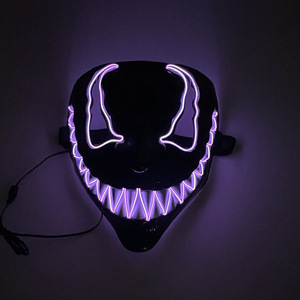 Masque de <span class=keywords><strong>Venom</strong></span> d'Halloween en plastique avec lumière LED rechargeable et fil EL pour costume de mascarade, cosplay et fête - Product Image 5