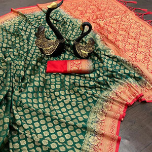 El último diseñador Georgette Silk Zari Woven Border Saree de FabZone - Product Image 1