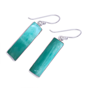 Wholesale 925 <b>Sterling</b> <b>Silver</b> Bohemian Dangle <b>Hoop</b> <b>Earrings</b> Amazonite Gemstone Wedding Gift Jewelry Top Suppliers Exporters - Product Image 4