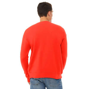 ขนาดใหญ่ที่กําหนดเองSweatshirt Bella + ผ้าใบ 3945 Unisexไหล่หล่นขนแกะสีแดงไหล่หล่นCrewneckเสื้อกันหนาวผู้ใหญ่ - Product Image 6