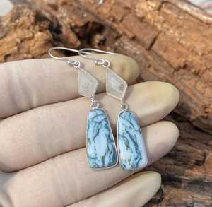 Pendientes artesanales de ágata verde musgo y piedra lunar, plata de ley 925, joyería de piedras preciosas para mujer, regalo. - Product Image 3