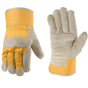 Gants de travail confortables et durables en cuir de vache personnalisables, anti-chaleur, anti-impact, poignet tricoté de 12 pouces, protection de sécurité - Product Image 1