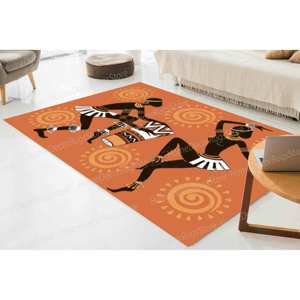 Tapis de femme africaine, tapis de couple africain, tapis de fille africaine, tapis en chenille - Product Image 5