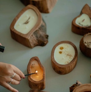 Bougie parfumée de qualité supérieure, tendance, romantique, parfumée, en bois, exportateur d'Inde - Product Image 4